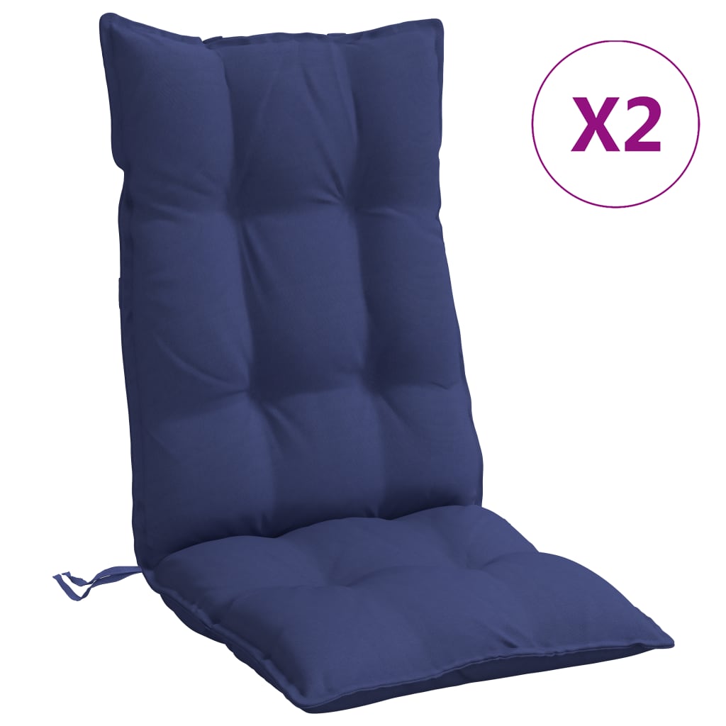 Cojines para silla respaldo alto 2 uds tela Oxford azul marino