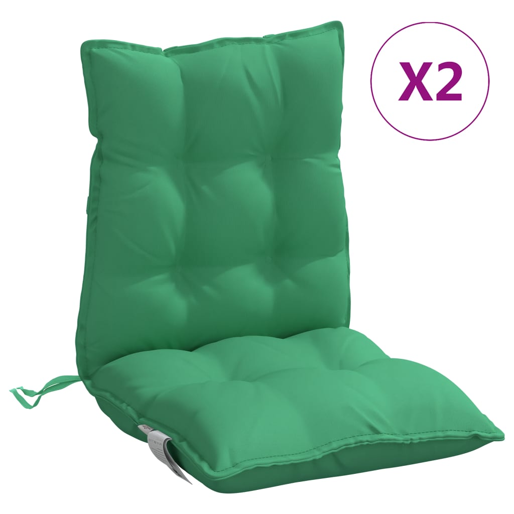 Cojines para silla con respaldo bajo 2 uds tela Oxford verde