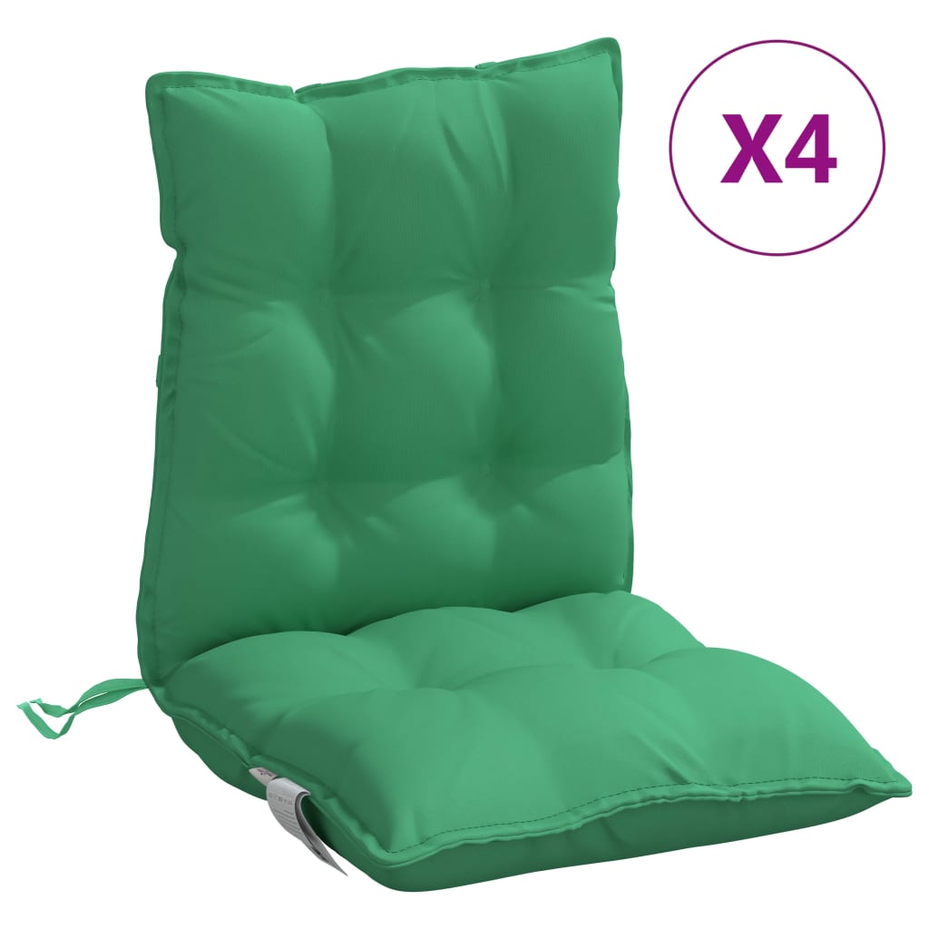 Cojines para silla con respaldo bajo 4 uds tela Oxford verde