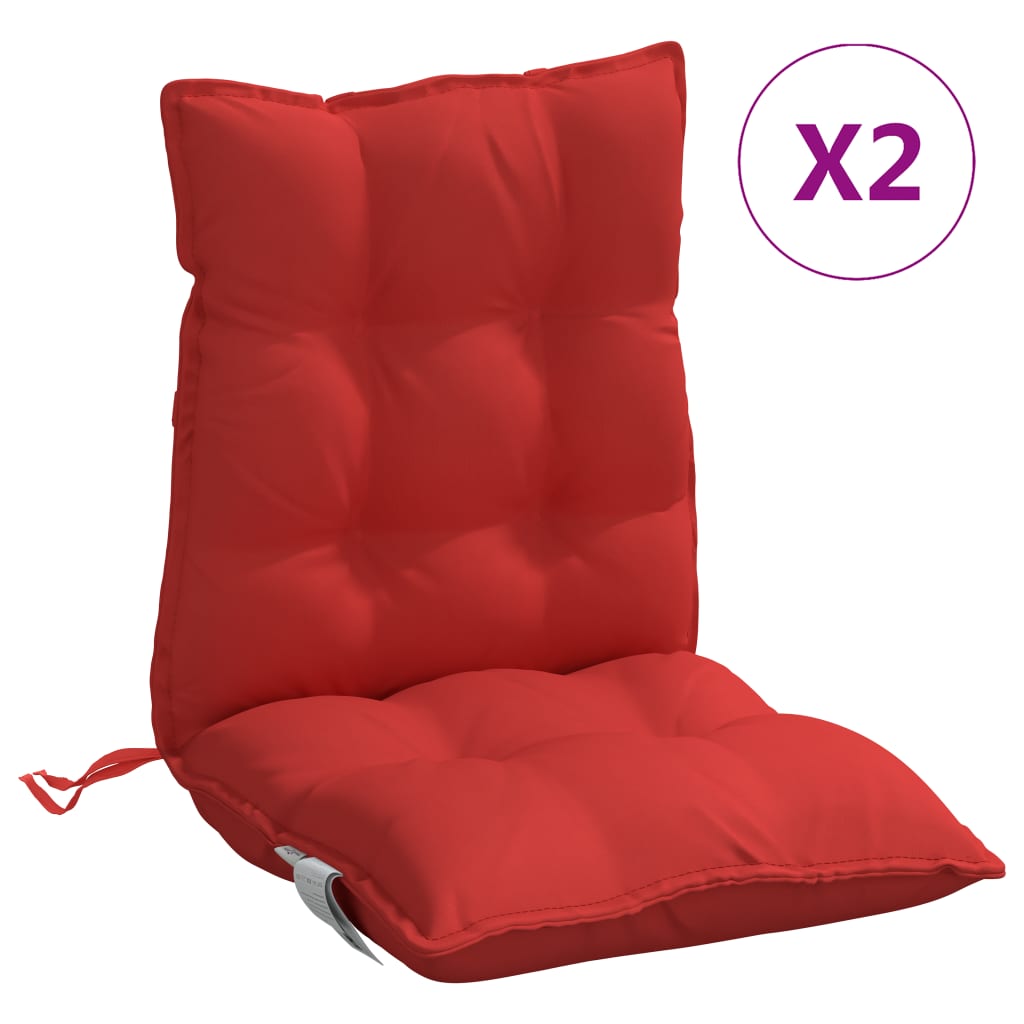 Cojines para silla con respaldo bajo 2 uds tela Oxford rojo