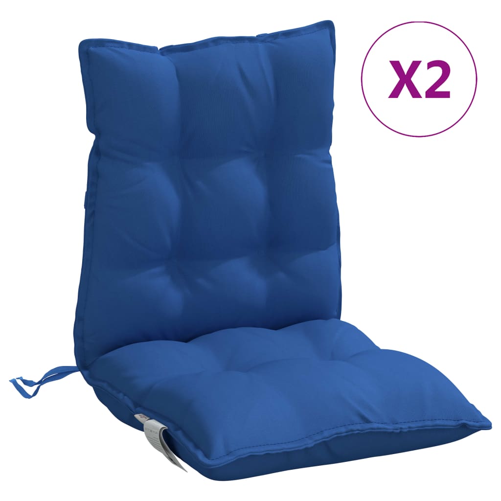 Cojines para silla respaldo bajo 2 uds tela Oxford azul real