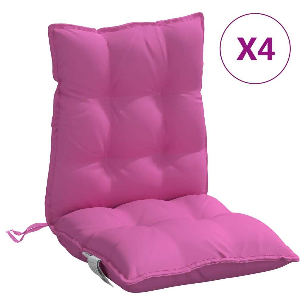 Cojines para silla con respaldo bajo 4 uds tela Oxford rosa