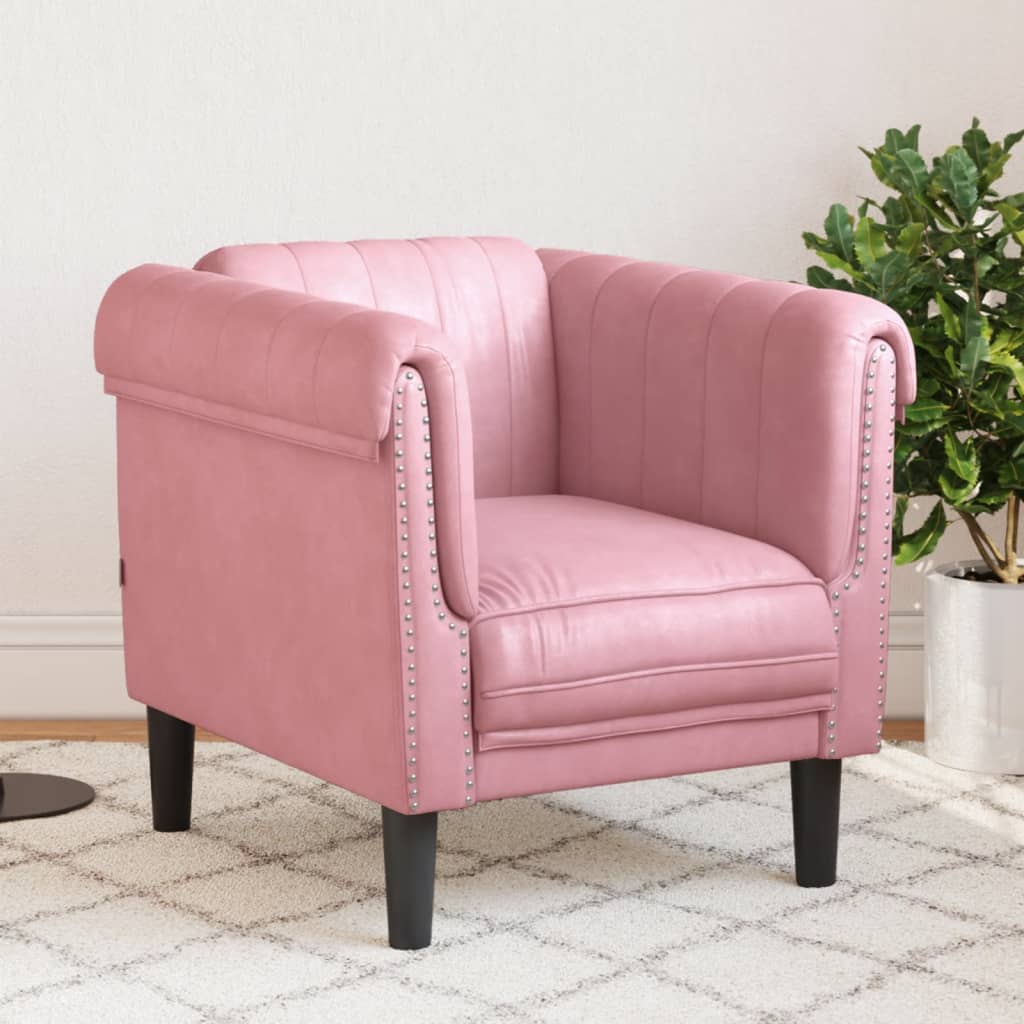 Vetonek Sillón de terciopelo rosa