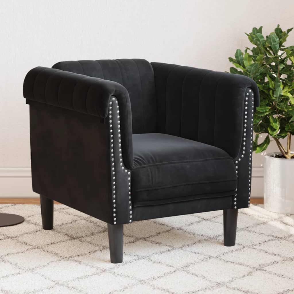 Vetonek Sillón de terciopelo negro