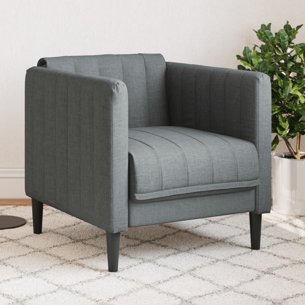 Vetonek Sillón de tela gris oscuro