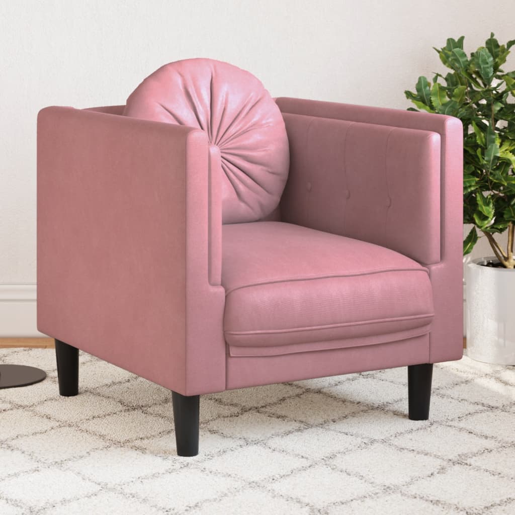 Vetonek Sillón con cojín terciopelo rosa