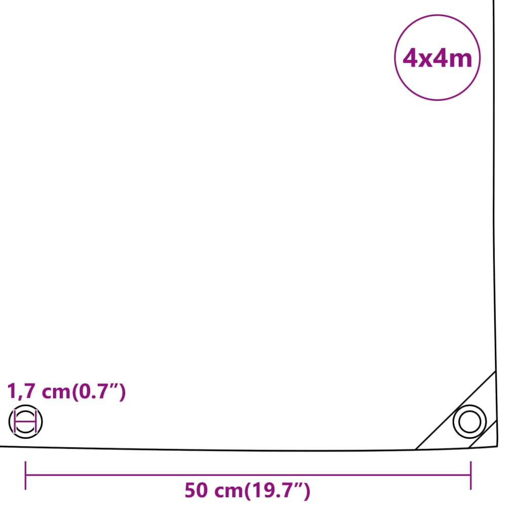 Lona gris antracita 4x4 m 650 g/m²