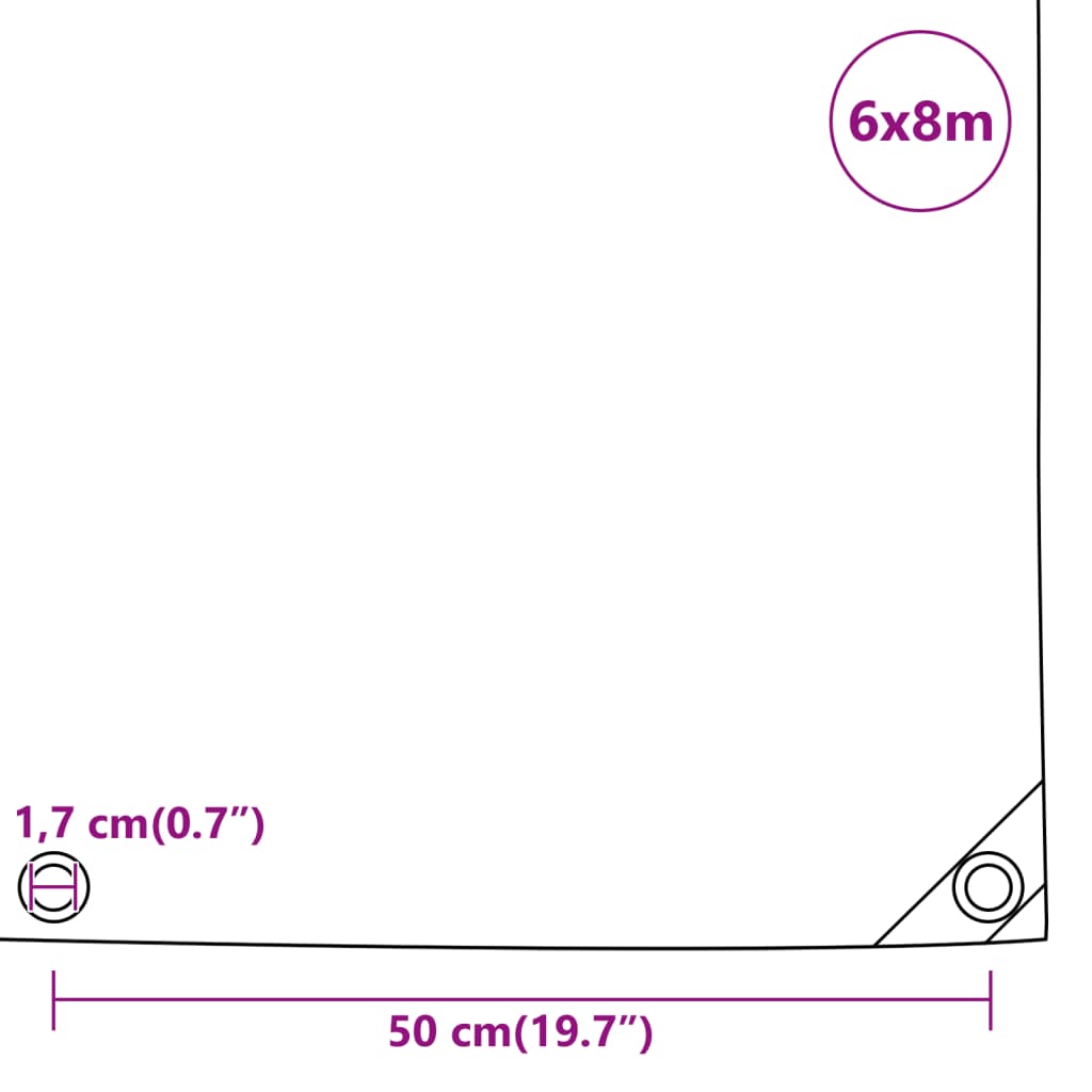 Lona gris antracita 6x8 m 650 g/m²