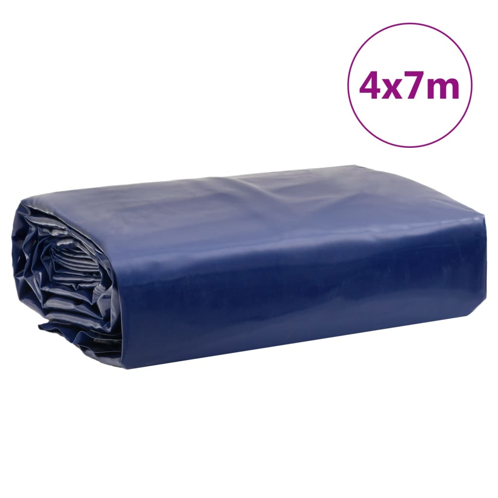 4x7 m 650 g/m² blue canvas