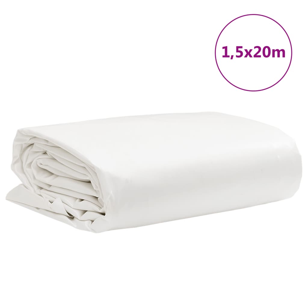 White tarpaulin 1.5x20 m 650 g/m² V2386 Vetonek