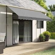 Tela de cenefa de toldo de repuesto rayas gris antracita 3,5 m V5646 Vetonek