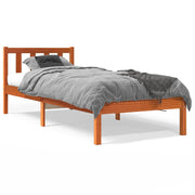 Vetonek Estructura de cama sin colchón madera maciza marrón 75x190 cm