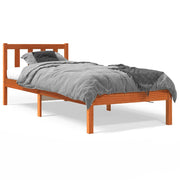 Vetonek Estructura de cama sin colchón madera maciza marrón 90x190 cm