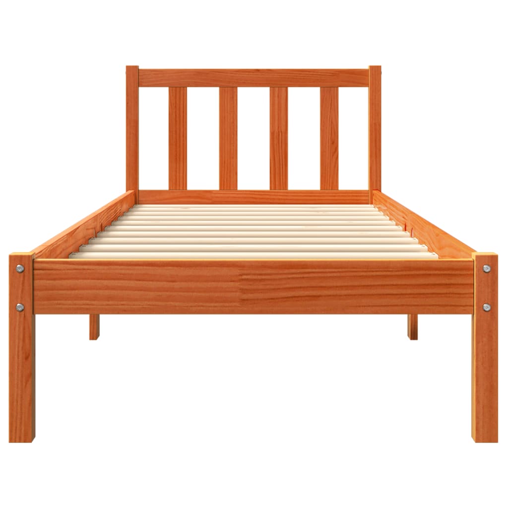 Estructura de cama sin colchón madera maciza marrón 90x190 cm - Vetonek