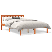 Estructura de cama sin colchón madera maciza marrón 135x190 cm - Vetonek