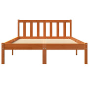 Estructura de cama sin colchón madera maciza marrón 135x190 cm - Vetonek