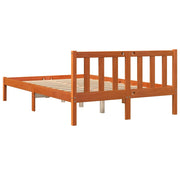 Estructura de cama sin colchón madera maciza marrón 135x190 cm - Vetonek