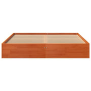 Estructura de cama sin colchón madera maciza marrón 135x190 cm v6445 - Vetonek