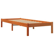 Estructura de cama sin colchón madera maciza marrón 75x190 cm v6520 - Vetonek