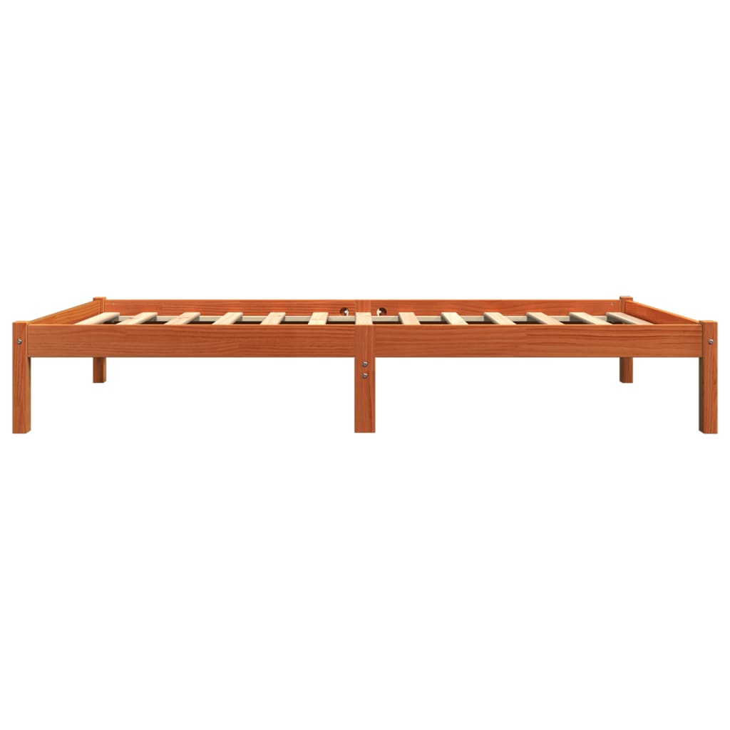 Estructura de cama sin colchón madera maciza marrón 75x190 cm v6520 - Vetonek