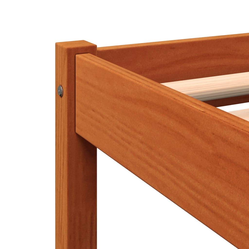 Estructura de cama sin colchón madera maciza marrón 75x190 cm v6520 - Vetonek