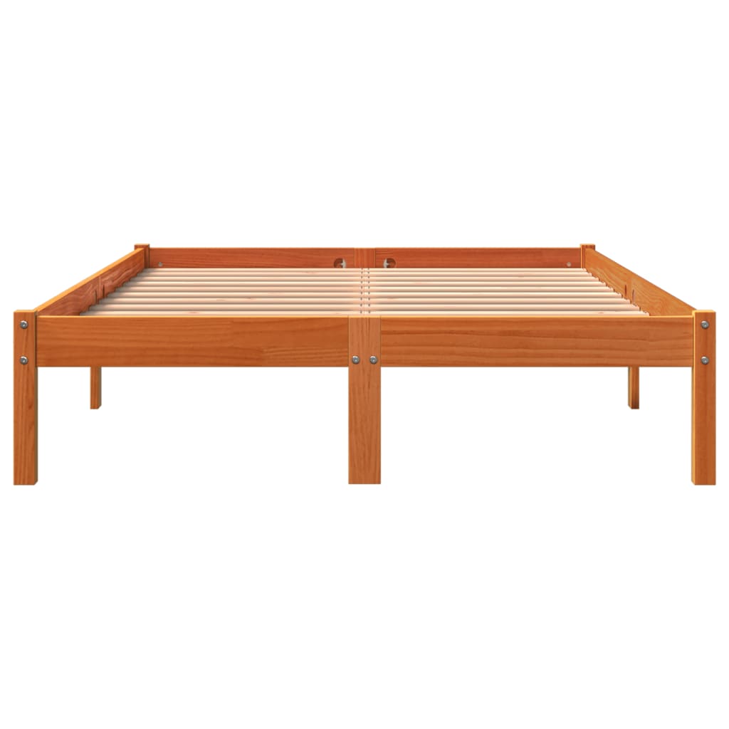 Estructura de cama sin colchón madera maciza marrón 120x190 cm v6582 - Vetonek