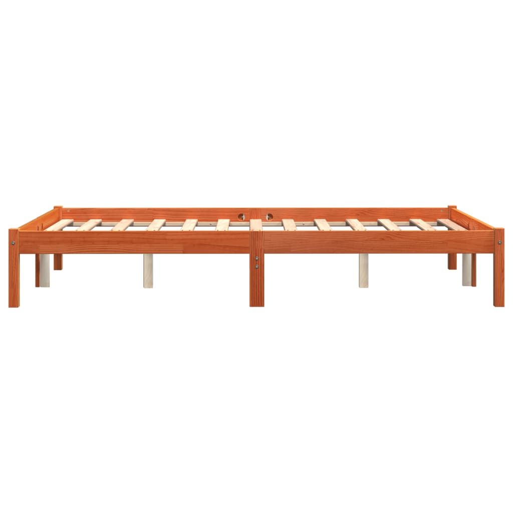 Estructura de cama sin colchón madera maciza marrón 120x190 cm v6582 - Vetonek