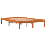 Estructura de cama sin colchón madera maciza marrón 135x190 cm v6612 - Vetonek