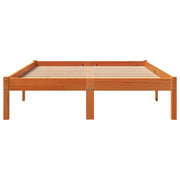 Estructura de cama sin colchón madera maciza marrón 135x190 cm v6612 - Vetonek