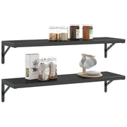 Suportes de prateleira 4 peças aço inoxidável preto 30x2,5x15,5 cm V8968 Vetonek