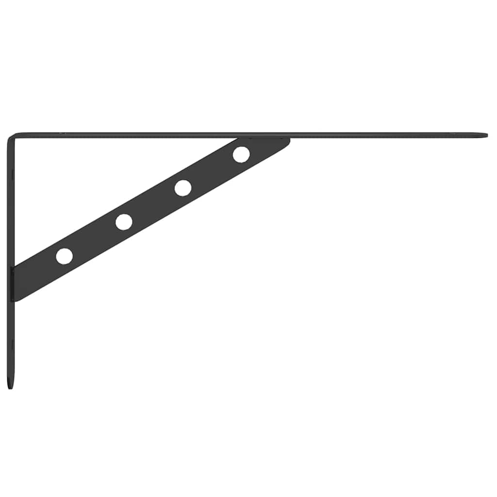Suportes de prateleira 4 peças aço inoxidável preto 30x2,5x15,5 cm V8968 Vetonek