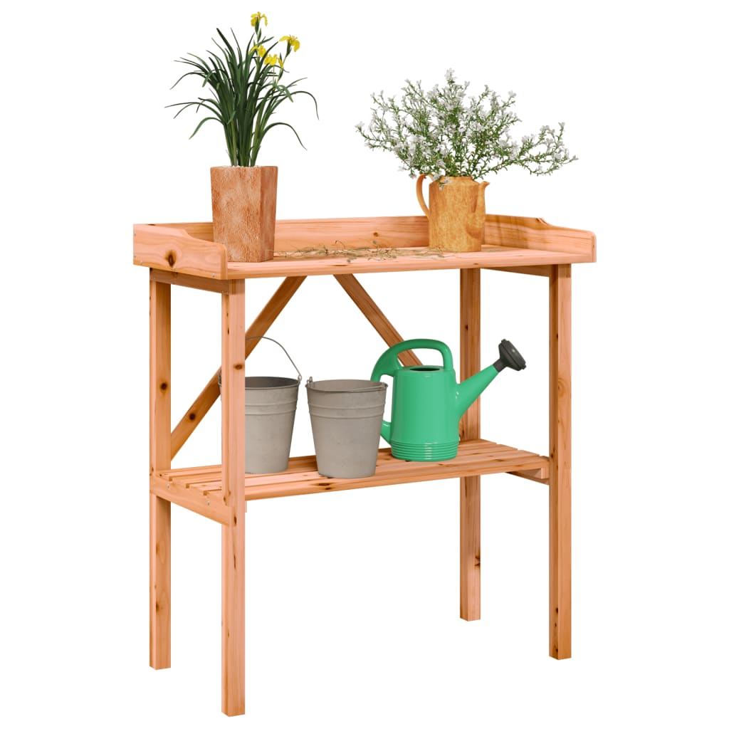 Vetonek Mesa para plantas con estante madera abeto marrón 78x38x82,5 cm