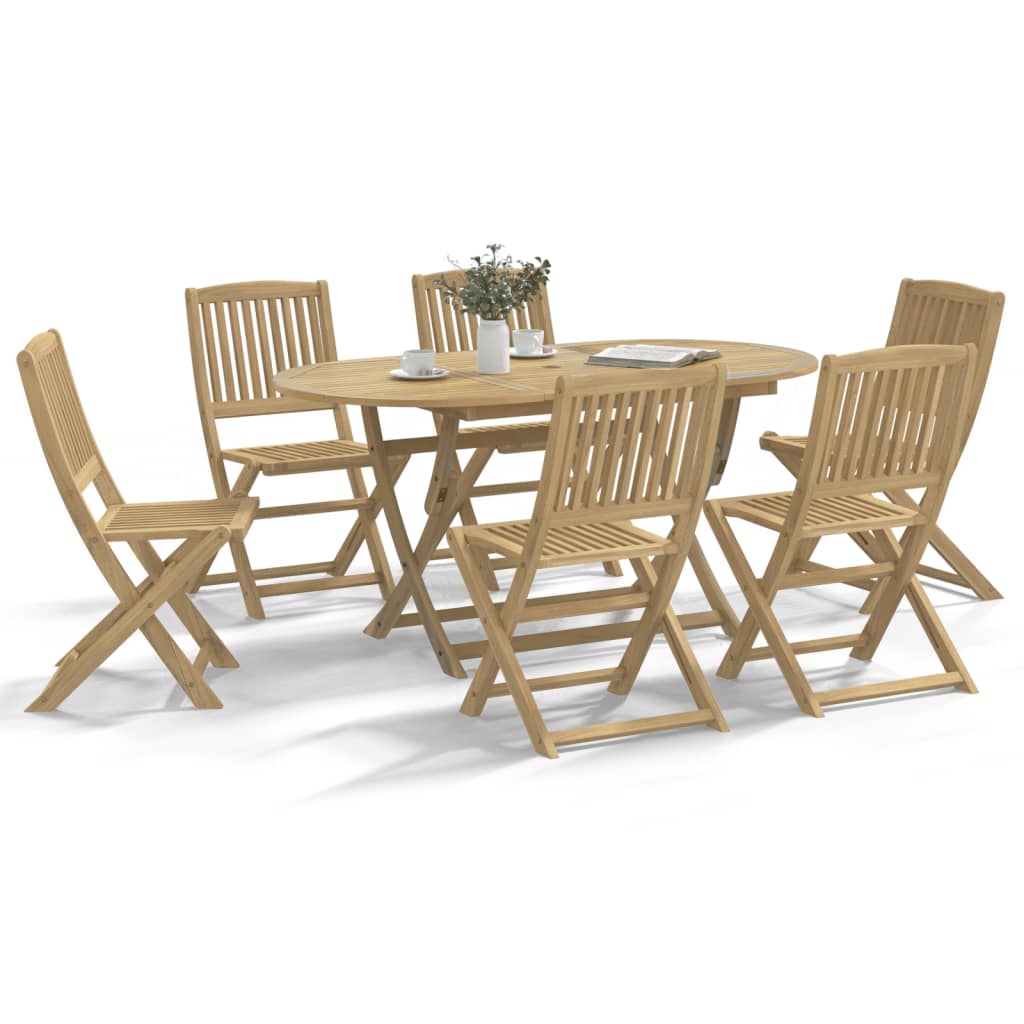 Vetonek Juego de comedor para jardín 7 piezas madera maciza acacia