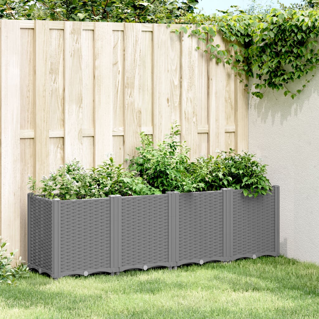 Vetonek Jardinera PP gris claro 160x40x53 cm