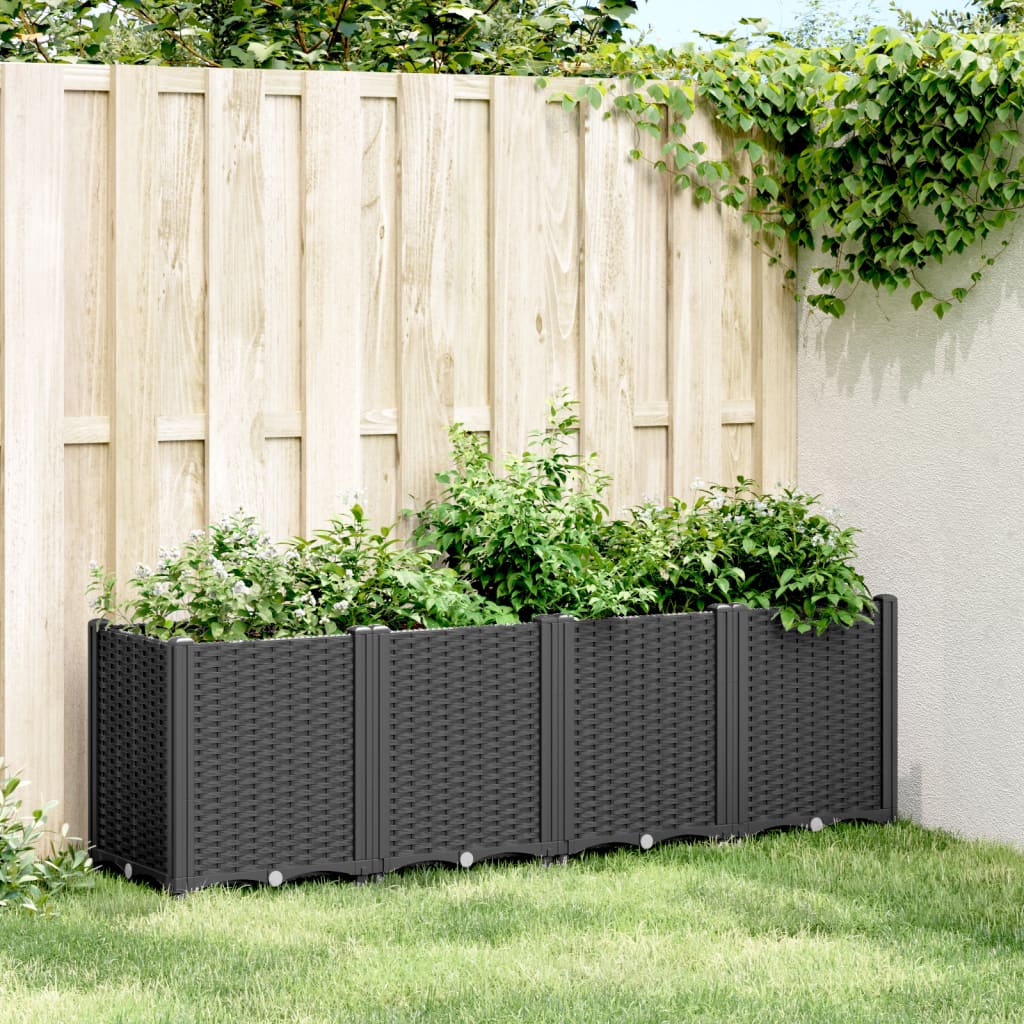 Vetonek Jardinera PP negro 160x40x53 cm