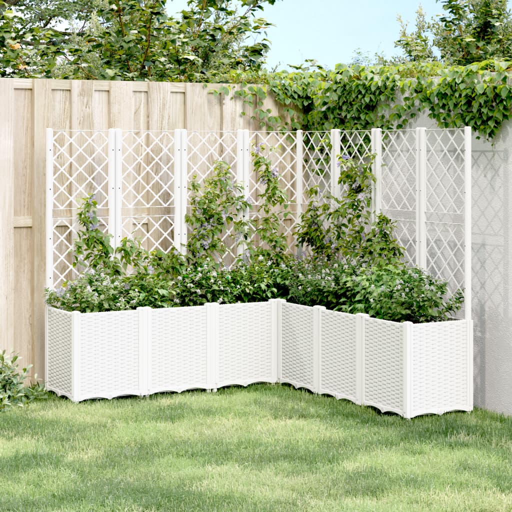 Vetonek Jardinera con enrejado PP blanco 160x160x140 cm