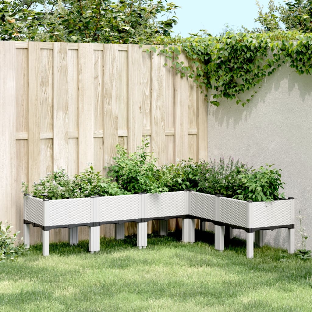 Vetonek Jardinera con patas PP blanco 160x120x42 cm