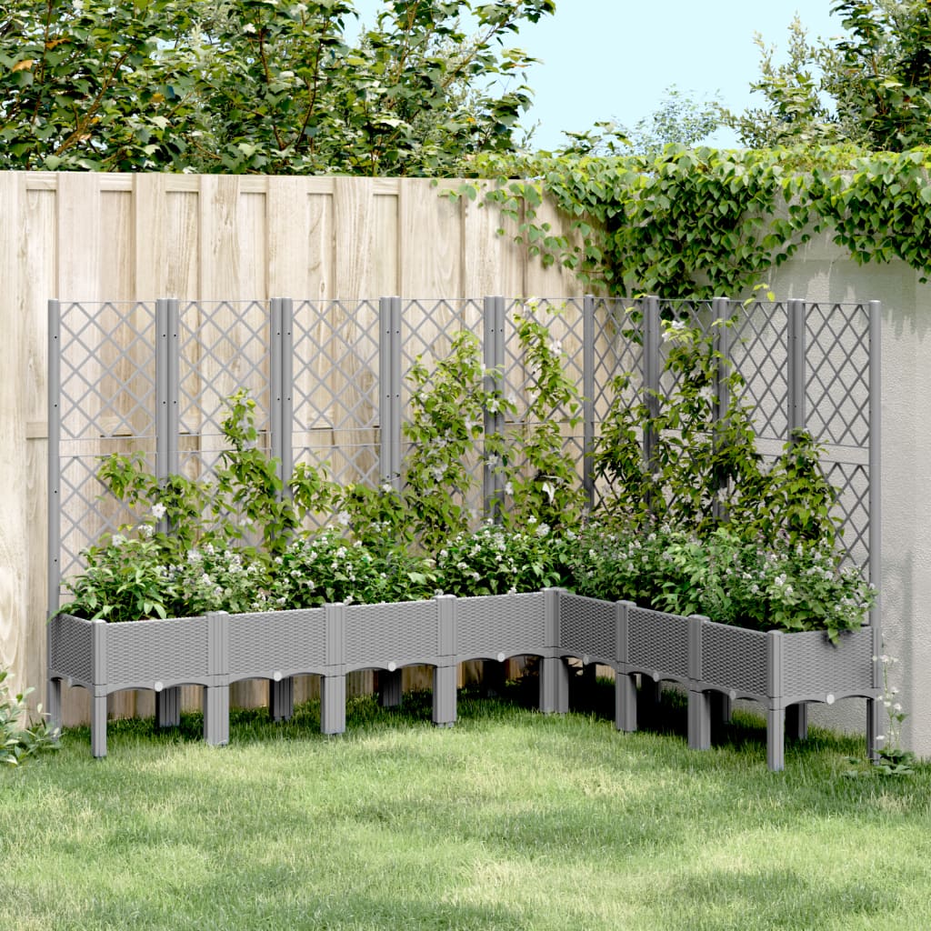 Vetonek Jardinera con enrejado PP gris claro 200x160x142 cm