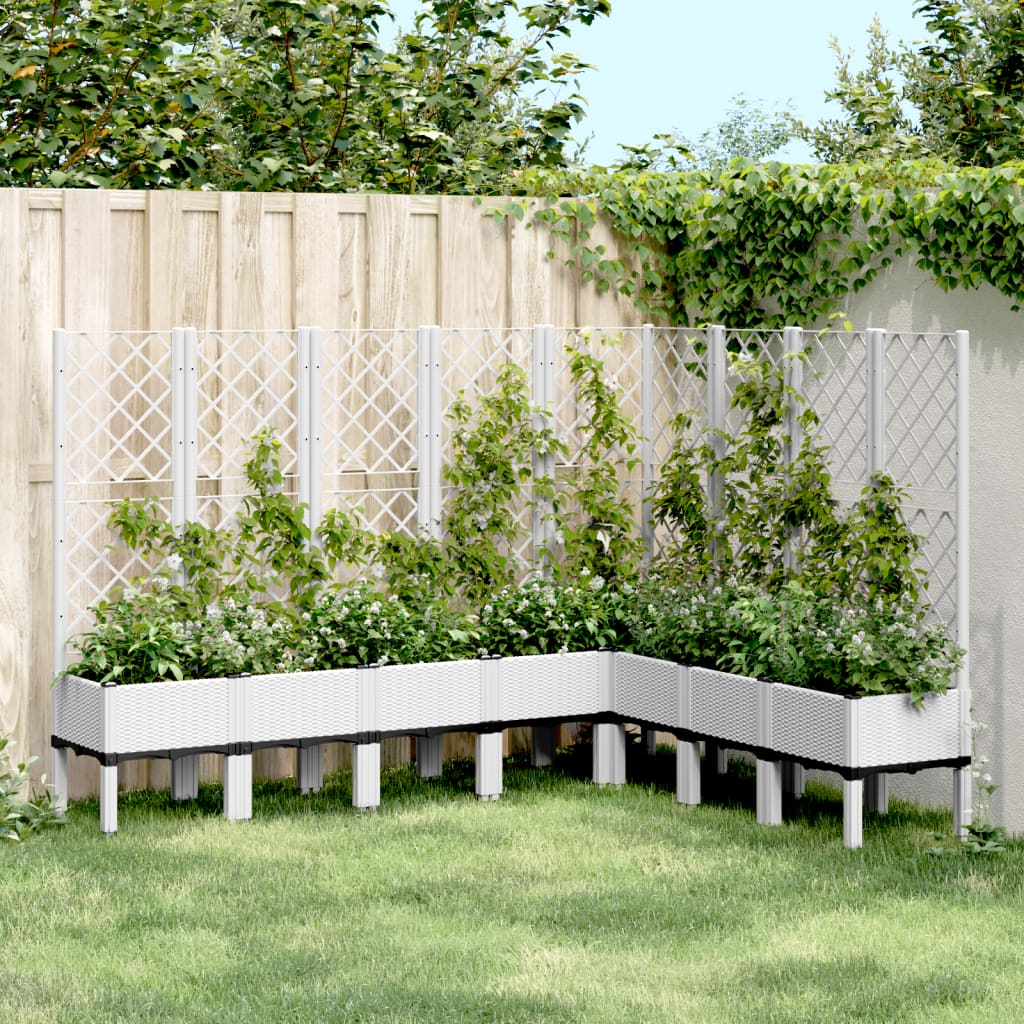 Vetonek Jardinera con enrejado PP blanco 200x160x142 cm