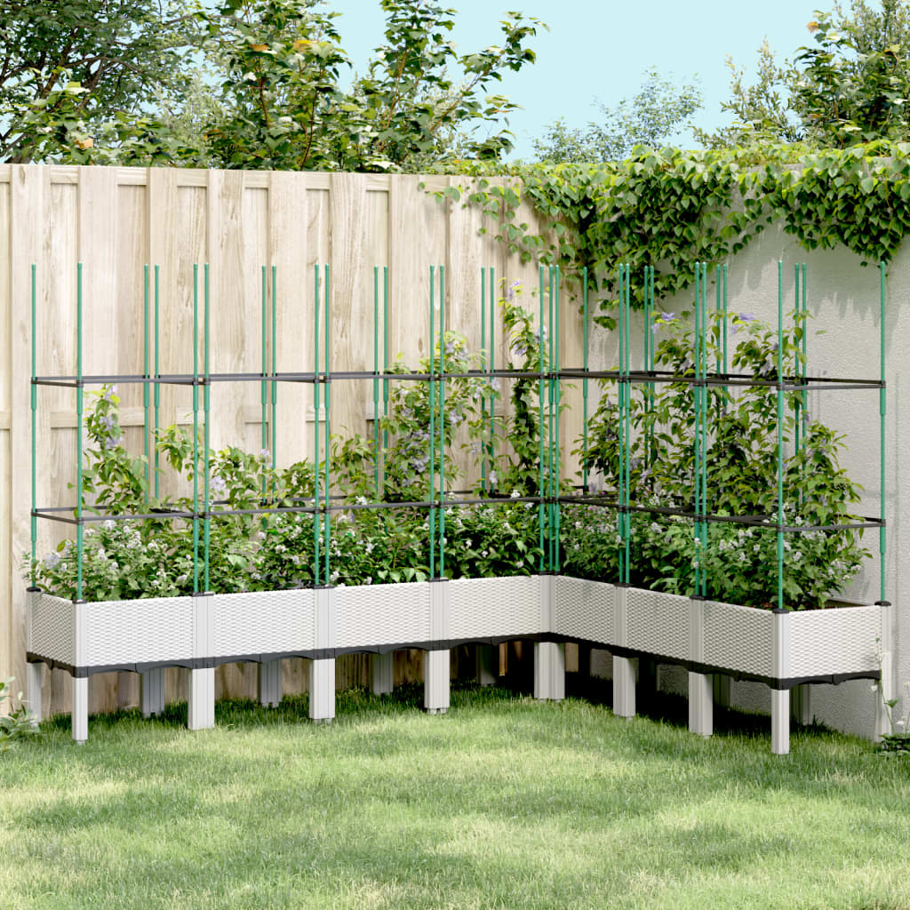 Vetonek Jardinera con enrejado PP blanco 200x160x142,5 cm