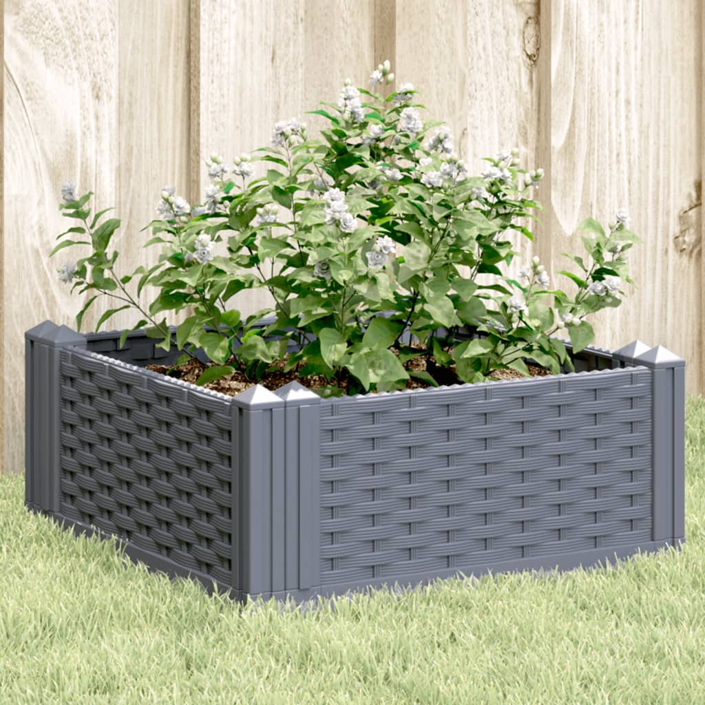 Vetonek Jardinera con clavijas PP azul gris 42,5x42,5x28,5 cm