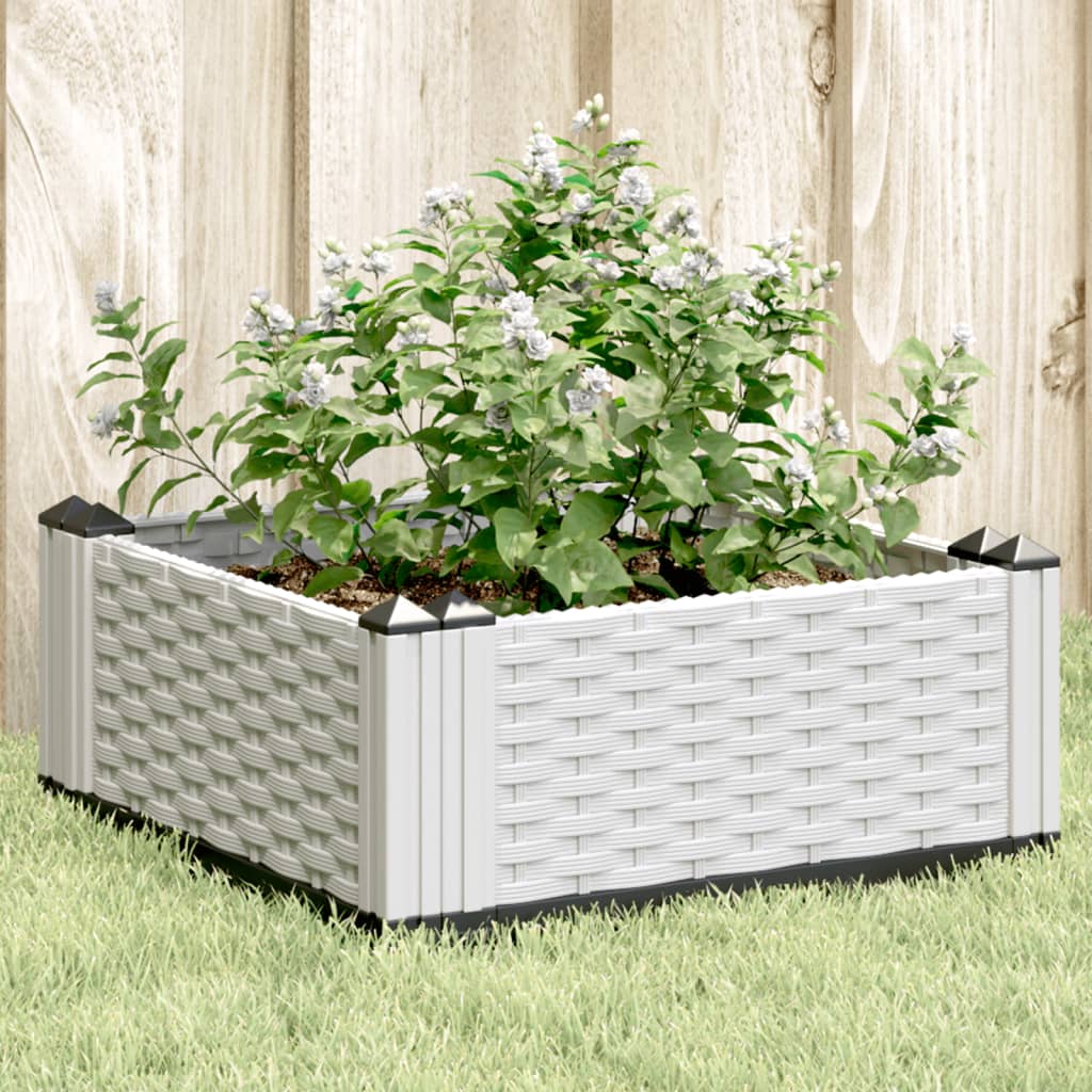 Vetonek Jardinera con clavijas PP blanco 42,5x42,5x28,5 cm