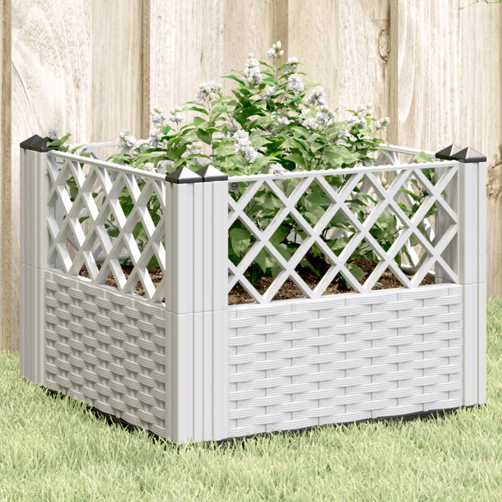 Vetonek Jardinera con clavijas PP blanco 43,5x43,5x43,5 cm