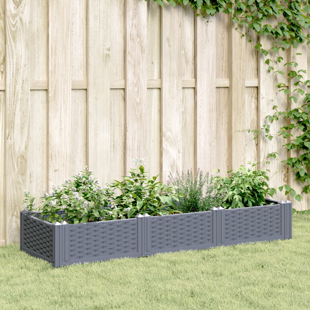 Vetonek Jardinera con clavijas PP azul gris 125x40x28,5 cm