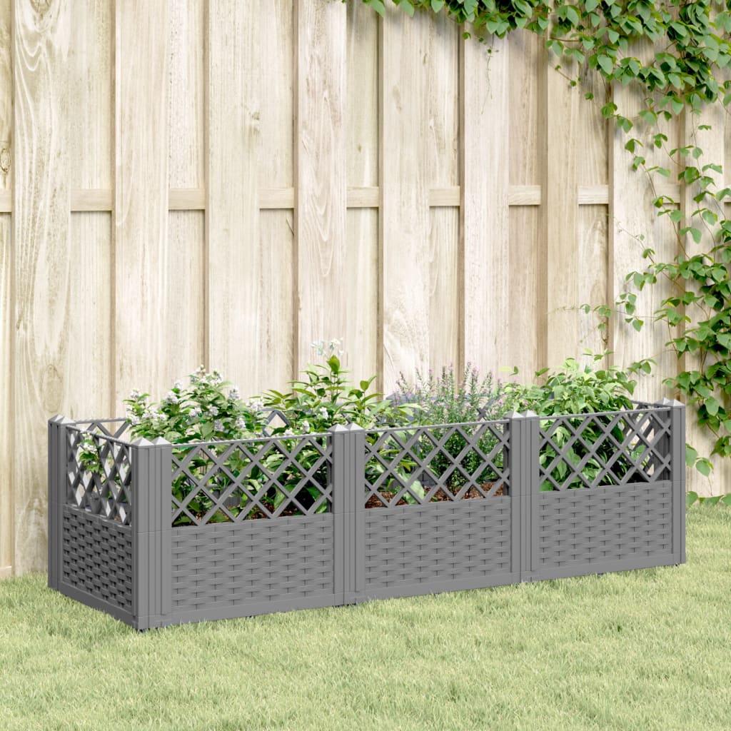 Vetonek Jardinera con clavijas PP gris claro 123,5x43,5x43,5 cm