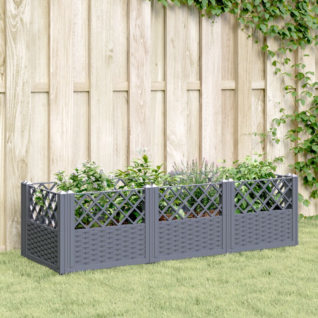 Vetonek Jardinera con clavijas PP azul gris 123,5x43,5x43,5 cm