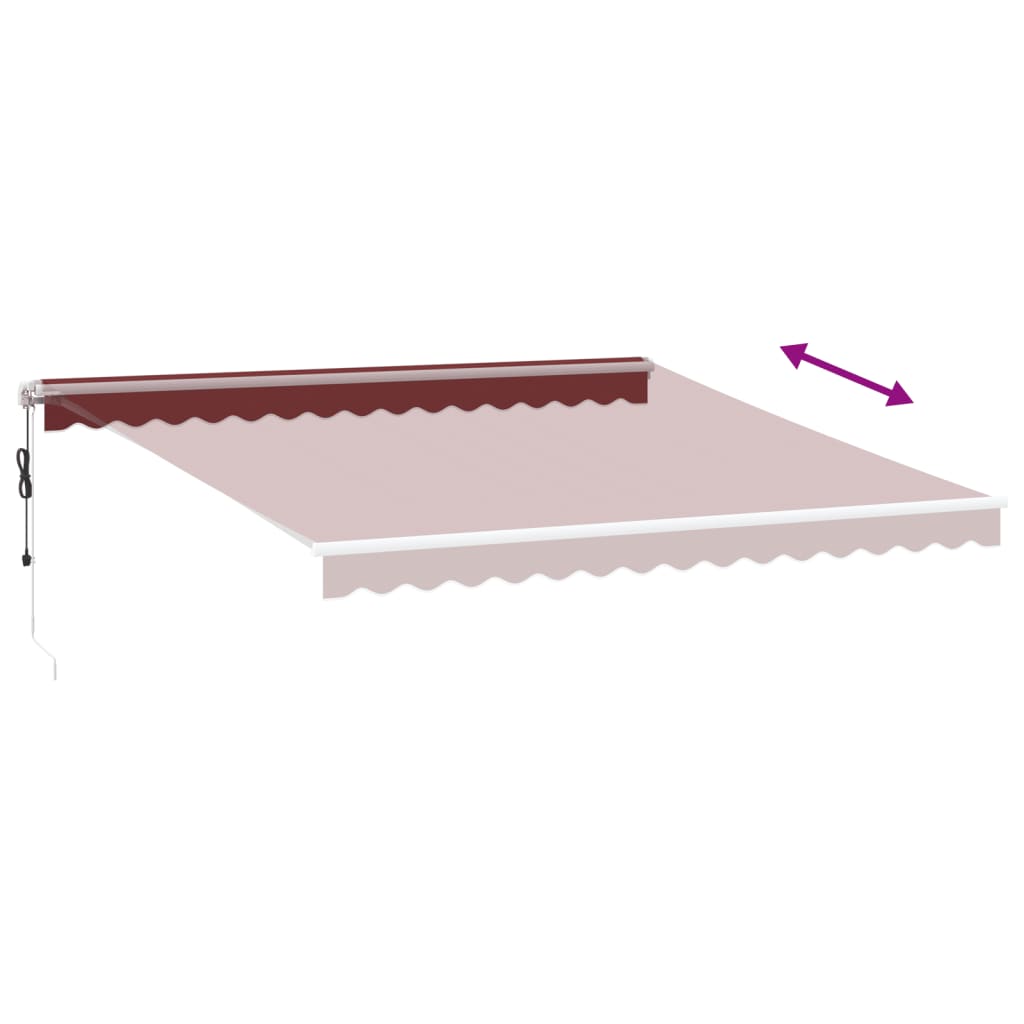 Automatic retractable awning with burgundy LED lights 400x300 cm V2798 Vetonek