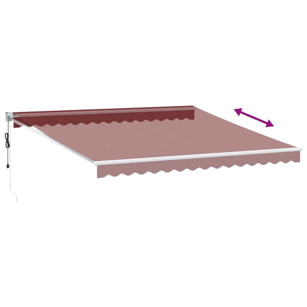 Burgundy automatic retractable awning 400x300 cm V6093 Vetonek