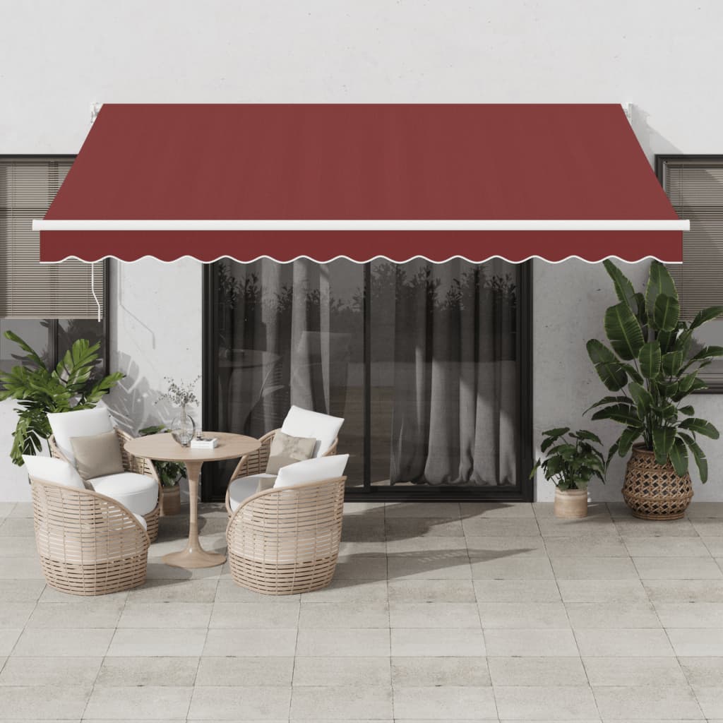 Burgundy automatic retractable awning 400x300 cm V6093 Vetonek