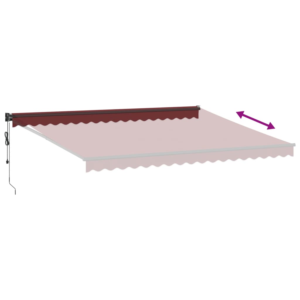 Burgundy automatic retractable awning 450x300 cm V6154 Vetonek